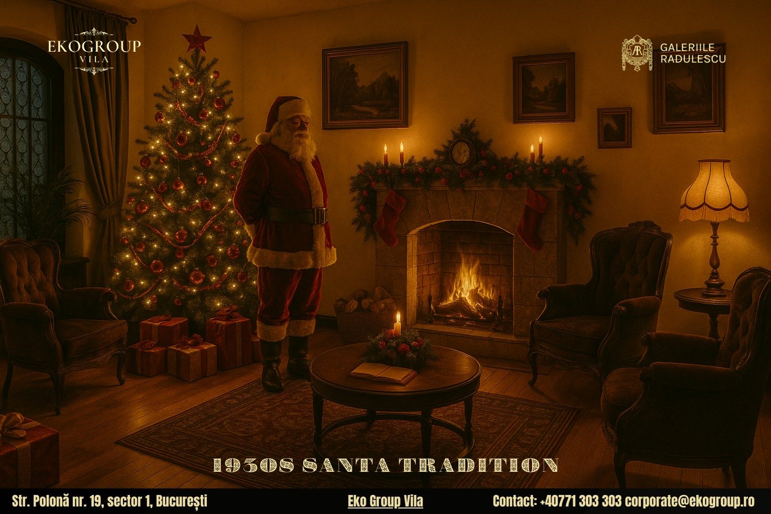 Legenda lui Moș Crăciun și farmecul Crăciunului anilor ’30 la Eko Group Vila